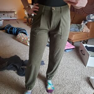 HALARA Olive Green Corduroy Joggers